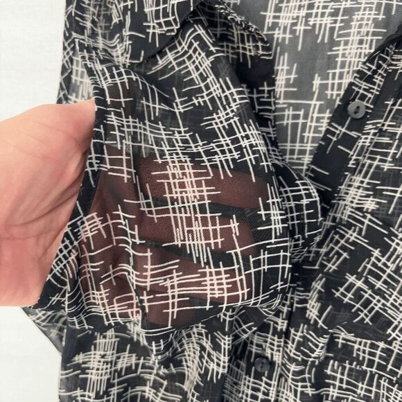 Forever 21 Jumpsuit Black & White Romper Sleeveless Collar Wide Leg High Waisted - Picture 2 of 9